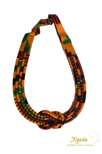Knoted Royal Kente African Print Necklace