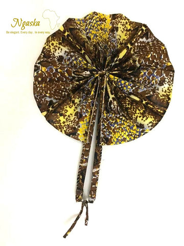 african-ankara-handheld-leather-foldable-fan-brown