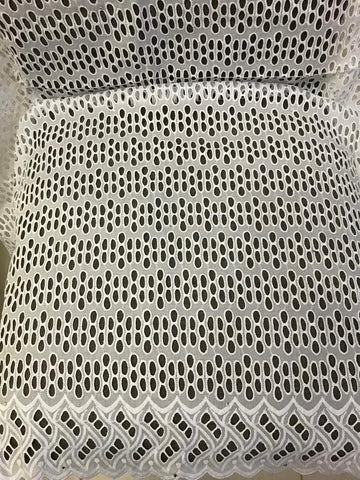 White Lace Fabric, Small Oval Joint Circles