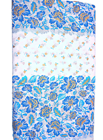 Blue Floral Voil African print  - VL11