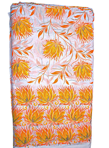 Yellow Floral Voil African print  - VL15