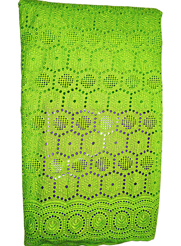 Green African Flowery Print Lace   - GL2