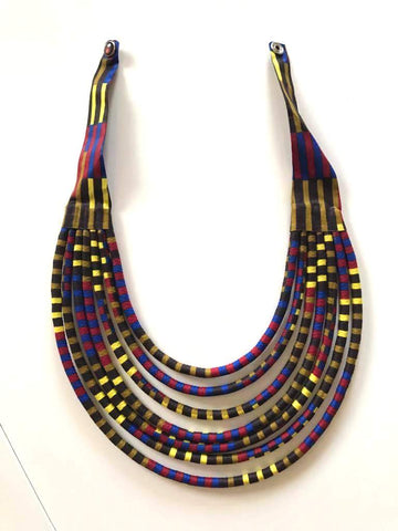 Makeba Multicolor Ankara African Fashion Necklace - MB15