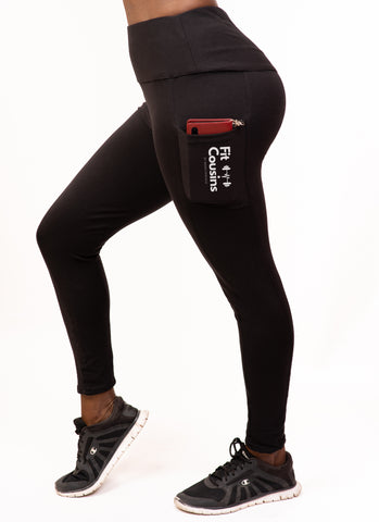 Power Crunches Cross Fit Black Exercise Leggings for ladies - LEGGINGS ONLY