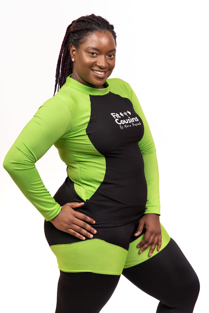 Marie's Daring Green Long Sleeves Workout Wear for Women - FULL SET – The  Ngaska Store