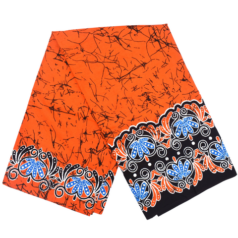 Orangy red batik african print 