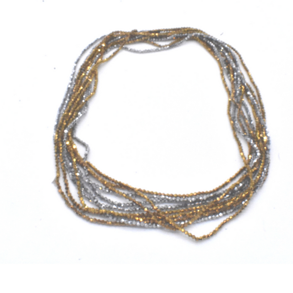 Silver and Gold African Glass Seed Waist Beads Belly Chains