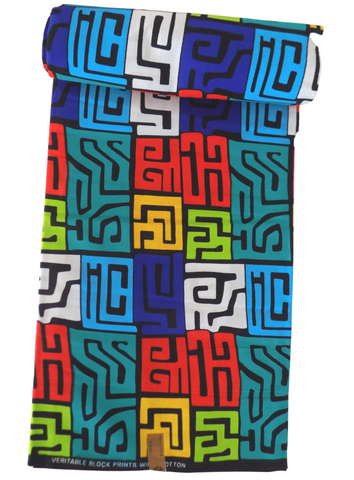 Multicolor Tribal Geometric African Print - CA237