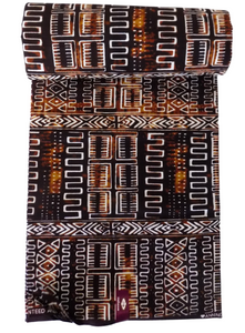 Brown Tribal Geometric African Print - CA236