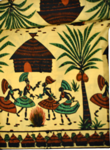 African Yellow and Brown Traditional Print - CA172