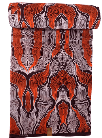 Brown and orange Flame African Print - CA238