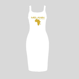 The White Melanin Dress: African Fashion, Afrocentric Style, Black History Month BodyCon Dress The White Melanin Dress: African Fashion, Afrocentric Style, Black History Month BodyCon Dress