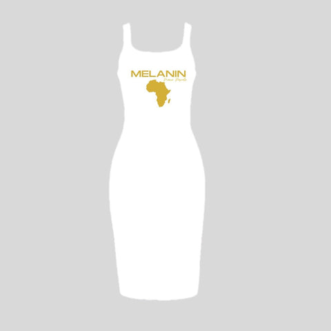 The White Melanin Dress: African Fashion, Afrocentric Style, Black History Month BodyCon Dress