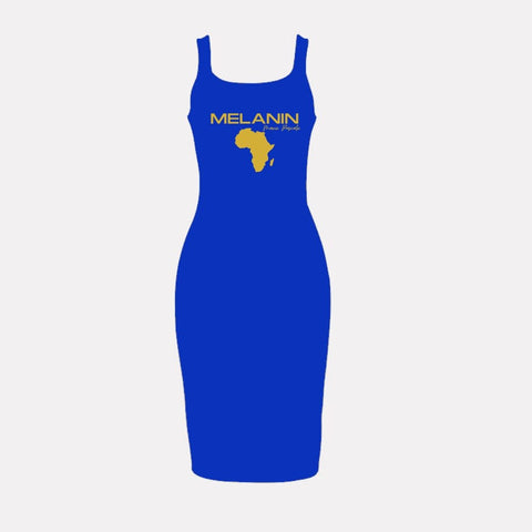 The Royal Blue Melanin Dress: African Fashion, Afrocentric Style, Black History Month BodyCon Dress