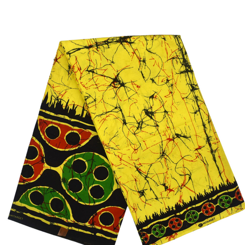 forest green african print batik fabric with liberation rastafari colors