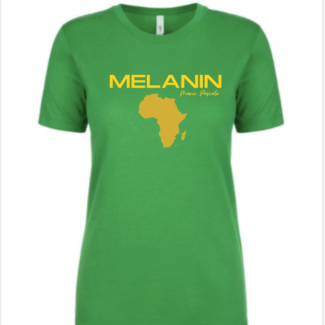 The Green Melanin Tee for Ladies: African Wear, Woke Fashion, Black Pride Tee for Women