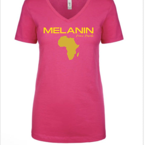 The Pink Melanin Tee for Ladies: African Wear, Woke Fashion, Black Pride Tee for Women