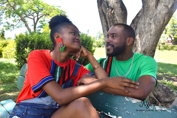 The Sporty Couple: African Fashion Couple's Clothes, Ankara Couple's Outfit Set